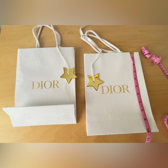 (2)Dior White Hopping Bags with Gold Star Accent - Picture 3 of 3